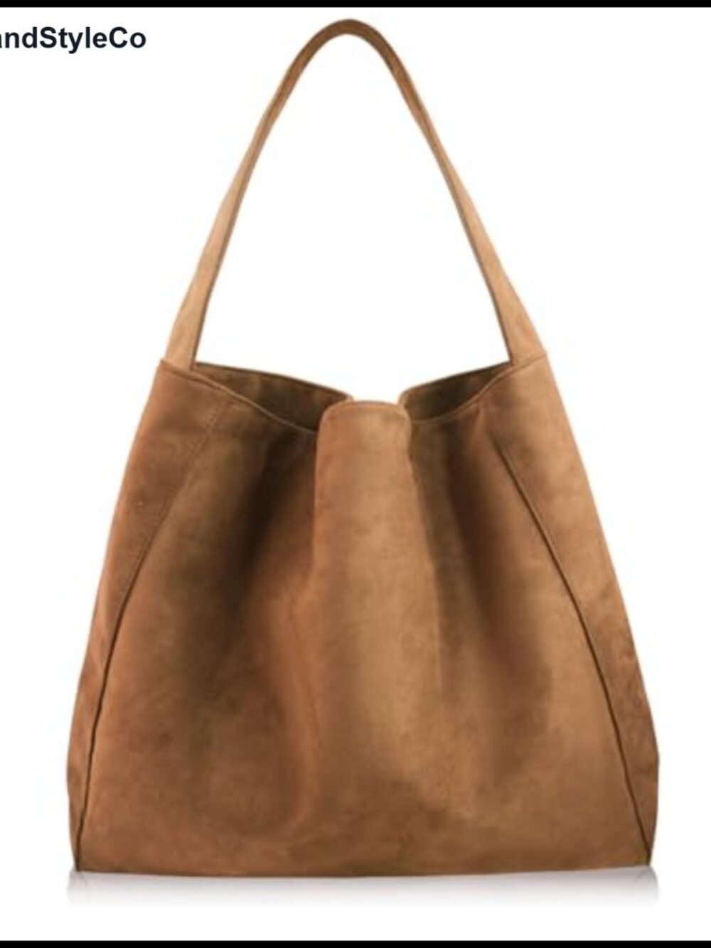 Faux Suede Slouchy Hobo Tote Bag Large Capacity Shoulder Purse